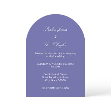 elegant lavender arch wedding invitation