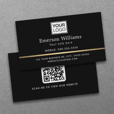 elegant logo qr code golden gradient divider black business invitations