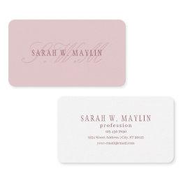Small Elegant Looking Monogram | Rose Gold Business Invitations Front View