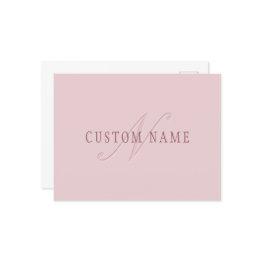 Small Elegant Looking Monogram | Rose Gold Postinvitations Front View