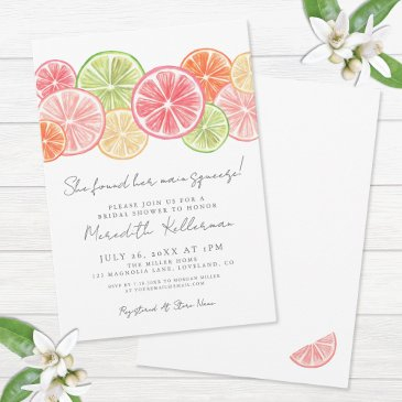 elegant main squeeze citrus bridal shower invitation