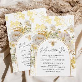 Small Elegant Meant To Bee Bridal Shower Invitation Front View