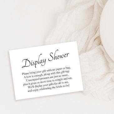 elegant, minimal bridal display shower gift invitations