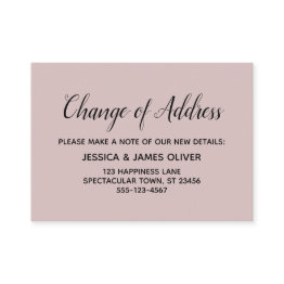 Small Elegant, Minimal Change Of Address Dusty Rose Invitations Front View