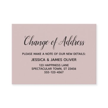 elegant, minimal change of address dusty rose invitations