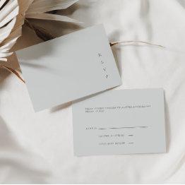 Small Elegant Minimalist Light Slate Blue Rsvp Invitations Front View
