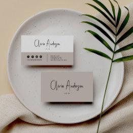 Small Elegant Minimalist Neutral Boho Chic Modern Business Invitations Front View