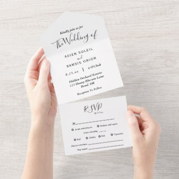 elegant modern complete rsvp wedding all in one invitation