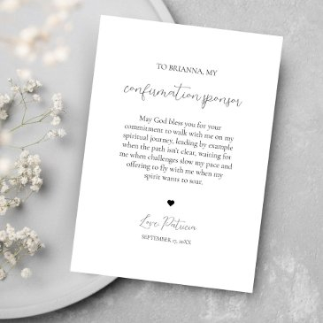 elegant modern confirmation sponsor thank you invitations