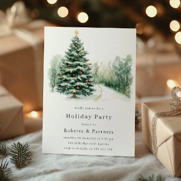 elegant modern corporate christmas holiday party invitation