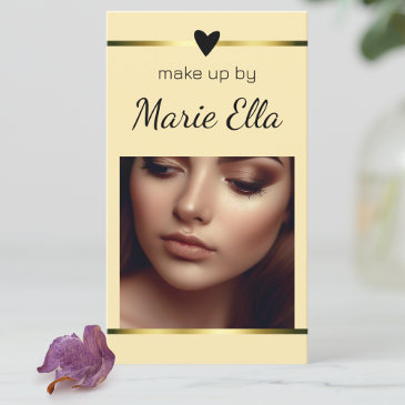 elegant modern gold heart photo qr code template business invitations