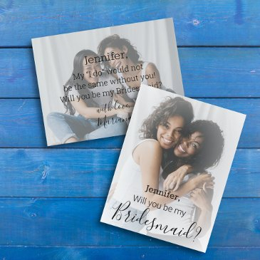 elegant modern handwritten faded photo bridesmaid invitation postinvitations