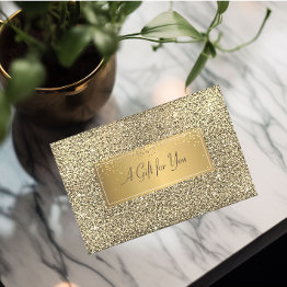 Small Elegant Modern Luxury Gold Glitter, Confetti Discount Invitations Front View