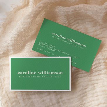 elegant modern minimalist trendy kelly green business invitations