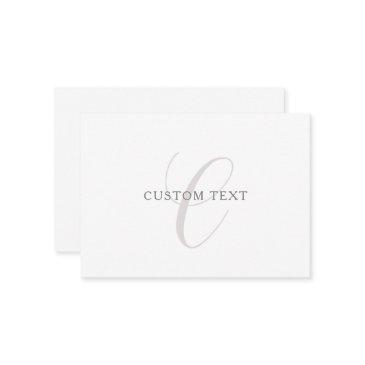 elegant modern monogram | grey & white (editable) enclosure invitations