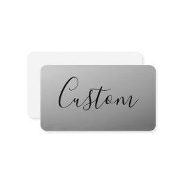 Small Elegant Modern Script Editable Black Text Writing Enclosure Invitations Front View