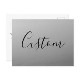 Small Elegant Modern Script Editable Black Text Writing Postinvitations Front View