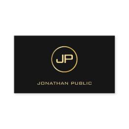 Small Elegant Momogram Gold Text Modern Professional Business Invitations Front View