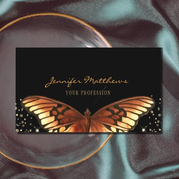elegant monarch butterfly glitter business invitations