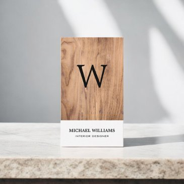 elegant monogram wood professional business invitations