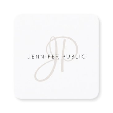 elegant monogrammed modern design chic template square business invitations