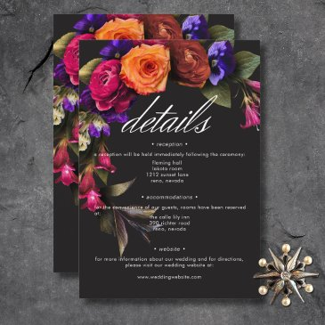 elegant moody vibrant harvest floral details enclosure invitations