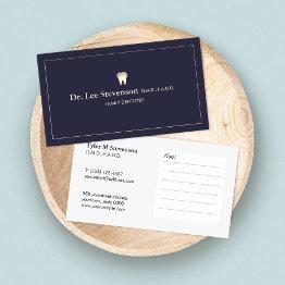 Small Elegant Navy Dentist Office Appointment Reminder Front View