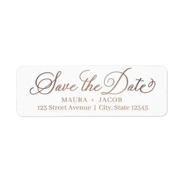 elegant nuptial save the date address label