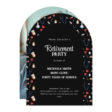 elegant nurse retirement photo arch invitation