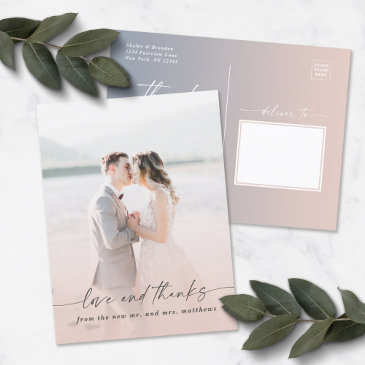 elegant ombre light pink wedding photo overlay postinvitations