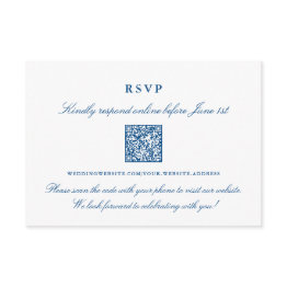 Small Elegant Online Rsvp Qr Code - Portland Collection Enclosure Invitations Front View
