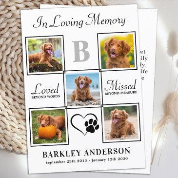 elegant pet memorial 5 personalized photo collage thank you invitations
