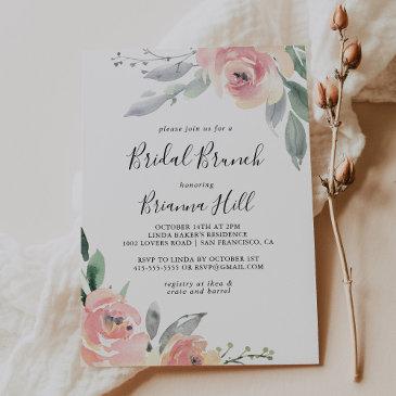 elegant pink blush bridal brunch bridal shower invitation