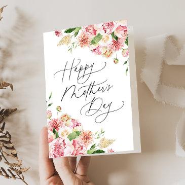 elegant pink peonies photo mother's day holiday invitations