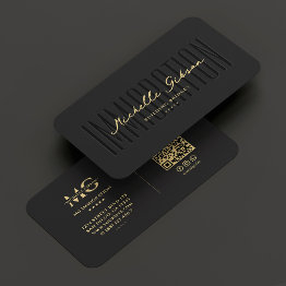 Small Elegant Professional Immigration Consulting Black Business Invitations Front View