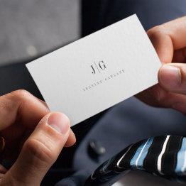 Small Elegant Professional Simple Monogram Minimalist Business Invitations Front View