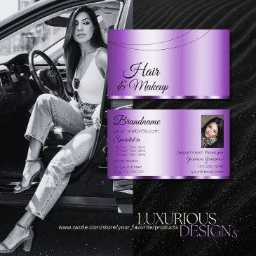 elegant purple glamorous with photo professional business invitations