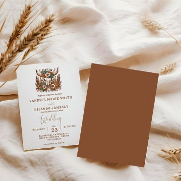 elegant ranch western country cowboy wedding invitation