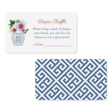elegant red white blue baby shower diaper raffle enclosure invitations