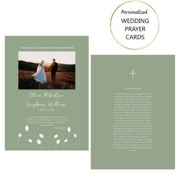 elegant roman catholic wedding photo prayer invitations