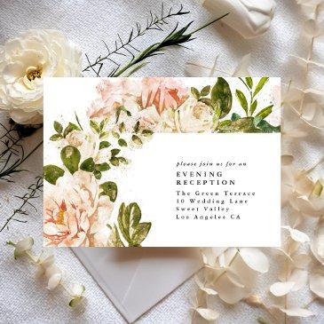 elegant romantic rose wedding reception invitations