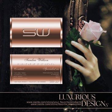 elegant rose gold effect faux 3d monogram quality business invitations