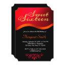 elegant royal red sweet 16 party invite