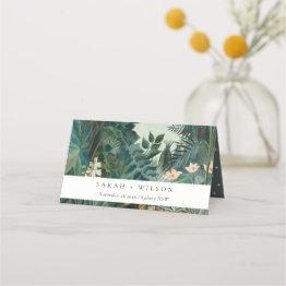 Small Elegant Rustic Exotic Tropical Rainforest Wedding Place Invitations Front View