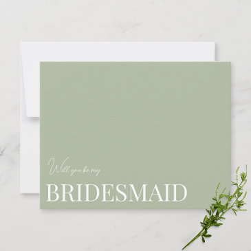 elegant sage green bridesmaid proposal invitations