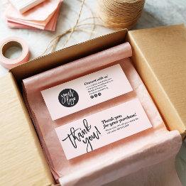 Small Elegant Script Handwriting Thank You Blush Pink Front View