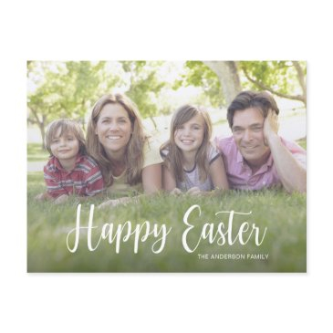 elegant script photo happy easter postinvitations