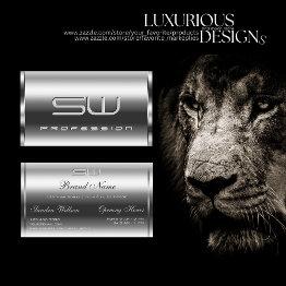 Small Elegant Shimmery Silver And Large 3d Initials Glam Business Invitations Front View