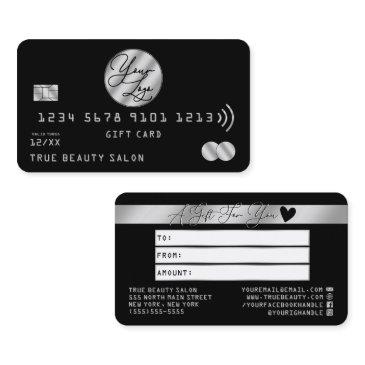 elegant silver black credit logo gift certificate