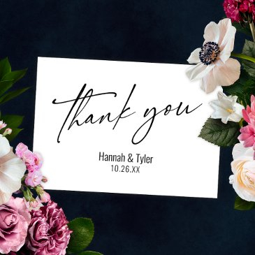 elegant simple contemporary handwriting thank you invitations